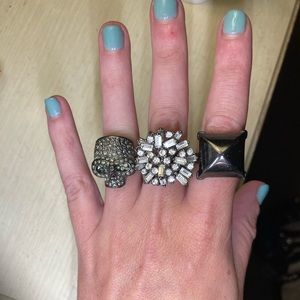 3 Finger Knuckle Skull Ring